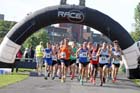 The start of the Tyne Bridge Harriers Exhibition Park 5k, Newcastle.